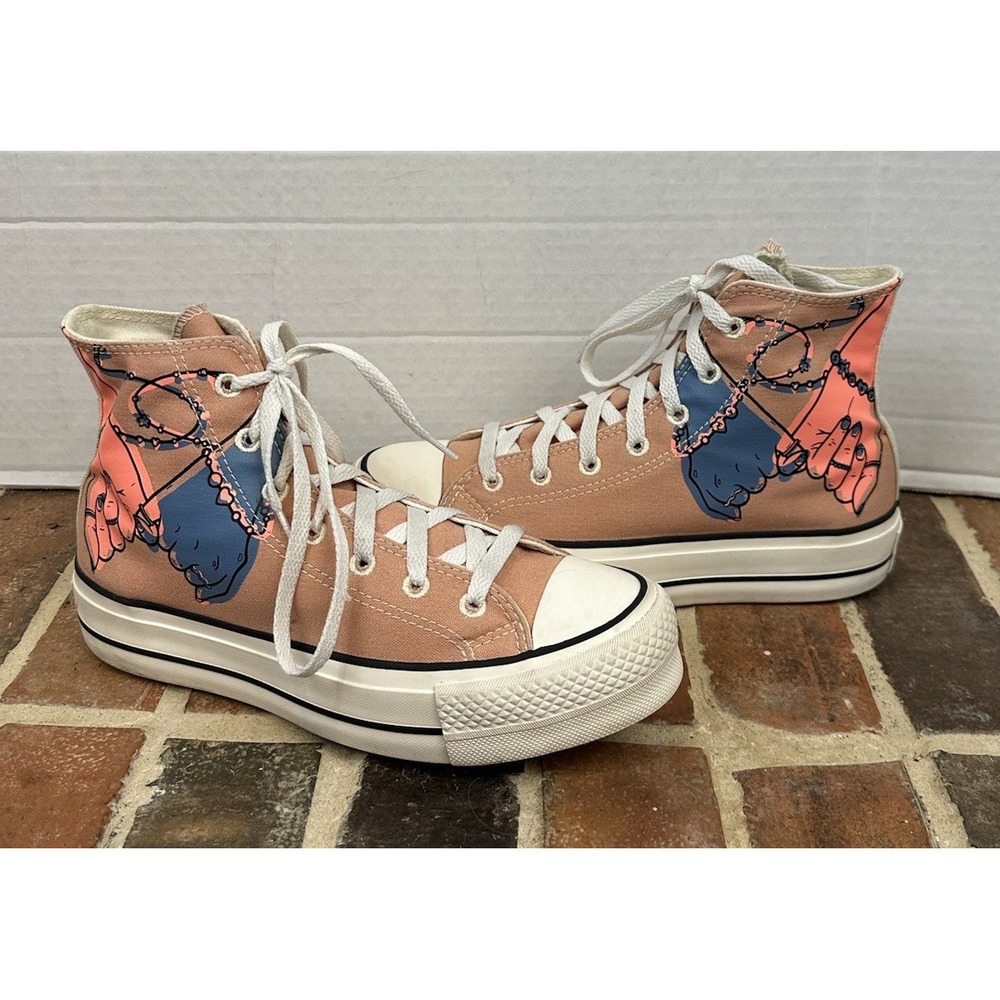 Converse All Star Millie Bobby Brown MBB High Top Sneakers Pink Platform Wms 7.5 - Picture 1 of 7